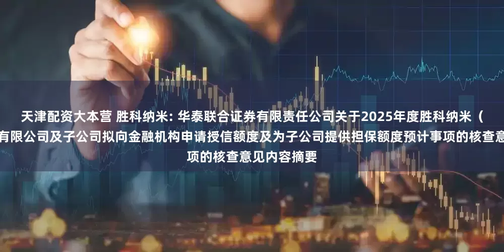 天津配资大本营 胜科纳米: 华泰联合证券有限责任公司关于2025年度胜科纳米（苏州）股份有限公司及子公司拟向金融机构申请授信额度及为子公司提供担保额度预计事项的核查意见内容摘要